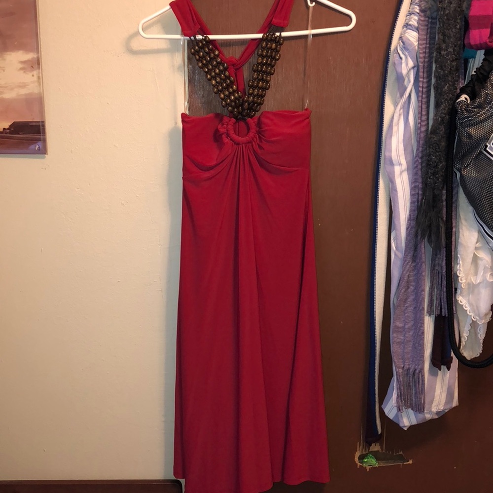 Studio Y deep red dress with lightly padded chest